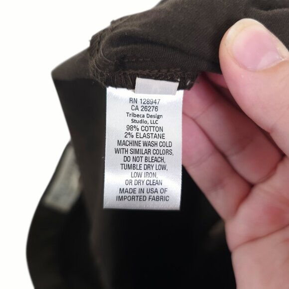 Nili Lotan Shon Pant Chocolate Brown Twill Cotton Barrel Leg Crop Hemmed Size 0 - Picture 8 of 11